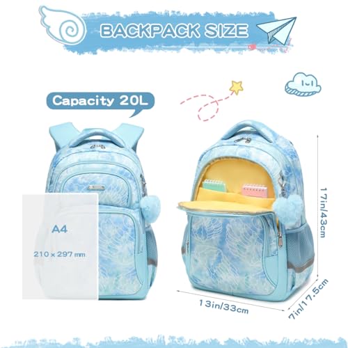 Image of Cusangel Backpack for Girls Boys School Bookbags Kindergarten Elementary Lightweight Waterproof Multifunctional Large Capacity for kids(17 inch Fun Prints)