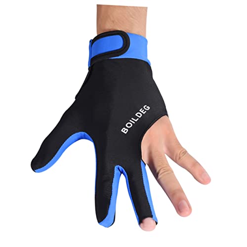 NAMOARLY Pool Accessories Men's Billiard Glove 3 Fingers Left Hand Non-Slip Silicone Size l