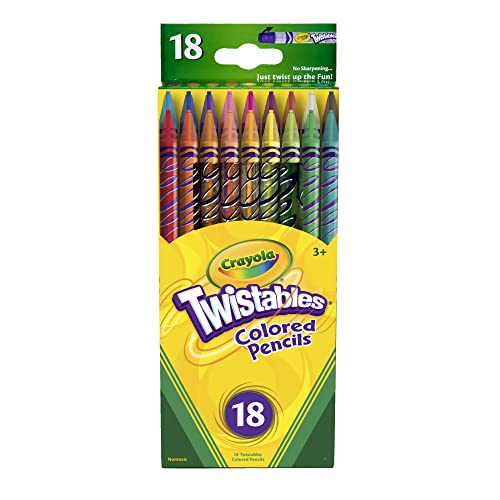 Crayola Twistable Colored Pencils For Kids, Fun School Supplies, 18 Count, Gifts For Kids, Ages 3+