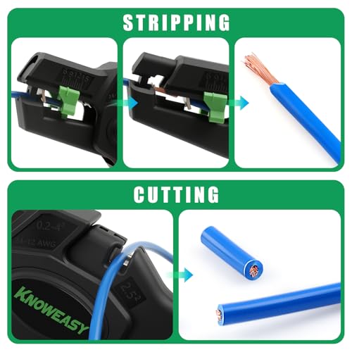 Image of Knoweasy Wire Stripper and Cutter, 24-12 AWG | Key specs: 24-12 AWG; Heavy duty construction; Electrical and automotive wiring; Designed for accurate product