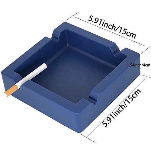 Oilp Large Cigar Ashtrays For Men,Big Ashtrays For Cigarettes Outdoor,Dual-Use Cigarettes Cigar Rest Unbreakable Silicone Ashtray For Outdoor Indoor Home Decor Modern Ashtray (Navy Blue) #TOP1