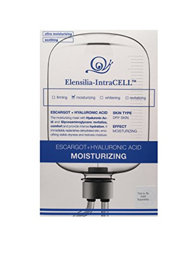Moisturizing Escargot (Snail) & Hyaluronic Acid Sheet Mask by Elensilia-Intracell for ANTI AGING/REVITALIZING/SKIN REGENERATION/BRIGHTENING - PACK of 10 Masks
