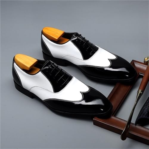 Mens Premium Leather Business Dress Shoes Oxford Lace Up Formal Wear for Office3