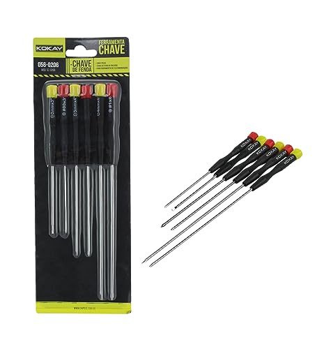 Kokay, 056-0206, Chave Fenda/Philips com 3 Pcs Cada (Telecomunicação)