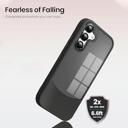Image of KARWAN️Fusion Edge Leather Transparent Mobile Back Case | Slim Fit | Anti-Fingerprint| Scratch-Resistant | Premium Grip | Shockproof case | Back Cover for Samsung Galaxy S24 Plus || Black
