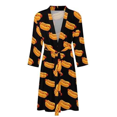 Yellow Cute Duck Bathrobes For Women Men Soft Spa Knit Bath Robes Long House Coat Party Sleepwear With Attached Belt2