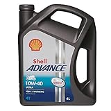 El Shell Advance 4T Ultra es totalmente sintético y está hecho de base pura y transparente hecha de gas natural.