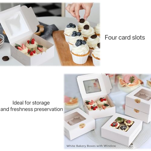 Cupcake Boxes 4 Count 30 Pack – Secure & Stylish Window Packaging to Protect and Showcase Your Baked Goods - Image 5