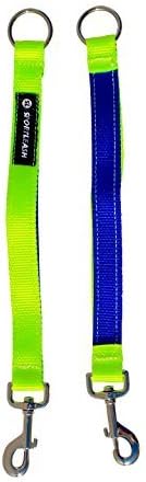 Dog Leash Extender w/ Built-In Short Leash Lead - Neon Yellow & Royal Blue