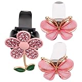 PRETYZOOM 3 Piezas Clips De VentilacióN Para Auto Con Flor Y Rhinestones Accesorios Femeninos Para DecoracióN De...