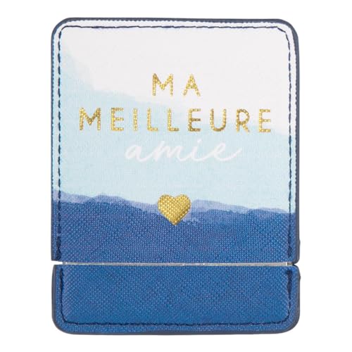 DRAEGER PARIS 1886 - Miroir de Poche Personnalisé Ma Meilleure Amie avec Étui Bleu - Miroir Carré Compact pour Maquillage - Idéal Maison, Sac à Main et Voyages