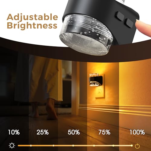 Image of L LOHAS LED Night Light, Bubble Night Lights Plug into Wall, 2 Pack Night Lights with Dusk-to-Dawn Sensor,Dimmable Amber Pulg in Nightlights for Rooms Bathroom Hallway