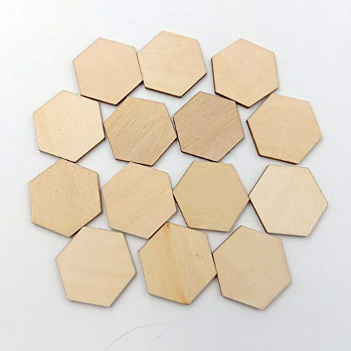 EXCEART 100 Pcs 30Mm Peças de Madeira Forma de Madeira Hexágono Formas de Recorte de Hexágono Inacab