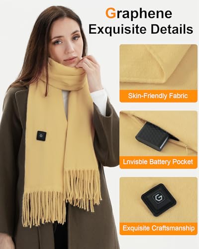 Women’s Heated Scarf – Rechargeable Neck Warmer for Winter, Outdoor, Travel4