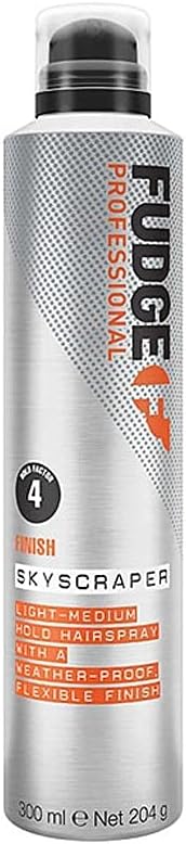 Fudge Professional Skyscraper Hairspray, Light to Medium Hold for Women, All Day Hold, Weather Proof, Controls Frizz and Flyaways, 300 ml