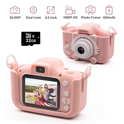 Kids Digital Camera Child Camcorder, Girls Birthday Toy Gifts for 4-13-Year-Old Children, Update