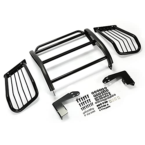 Kuafu Grille Guard Front Bumper Brush Guard Compatible With 2002-2009 Chevy Chevrolet Trailblazer Ext Powder Coated Black Steel #TOP2