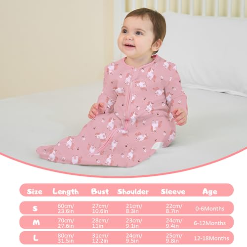 Image of Miracle Baby Long Sleeve Sleep Sack 2-Pack, 100% Cotton Wearable Blanket Baby Sleeping Bag for Newborn Infant Toddler