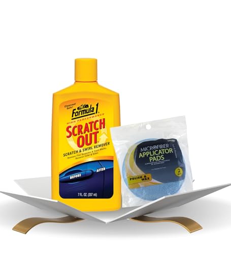 Scratch Out Auto Scratch Remover 7 oz Bundle with Microfiber Applicator Pads - Polishing Compound for Vehicles – Car Care Gift Set (2 Items)
