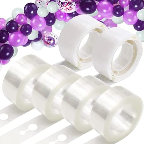 OWLKELA Balloon Arch Strips Kit 6 Pcs, Balloon Garland Tapes 65.6 Feet, 200 Balloon Glue Point Dots Stickers, Balloon Decorating Strip Set for Wedding Birthday Party Decoration Cover