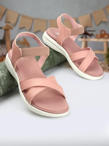 Image of Carlton London women's Cross Strap Adjustable Comfort Sandals