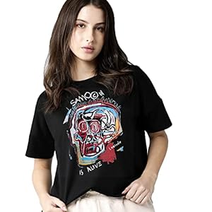 LEOTUDE Women’s Round Neck Half Sleeve Cottonblend Boyfriend/Loose Fit T-Shirts (Red Color)