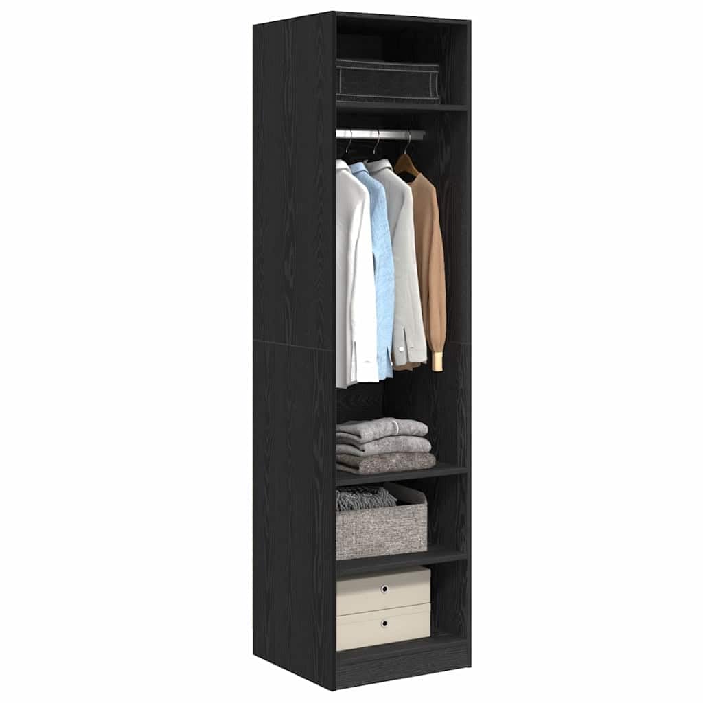 Vidaxl Black Oak Wardrobe 50 X 50 X 200 Cm Engineered Wood