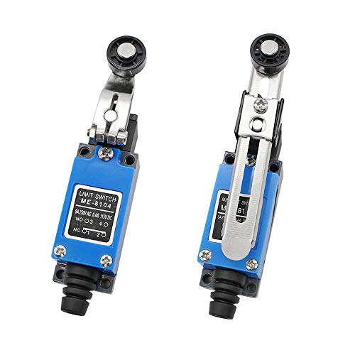 Mila-Amaz 2 Piezas Interruptores finales Ajustables Rodillo Palanca Momentaneo Giratorio Interruptor de Límite