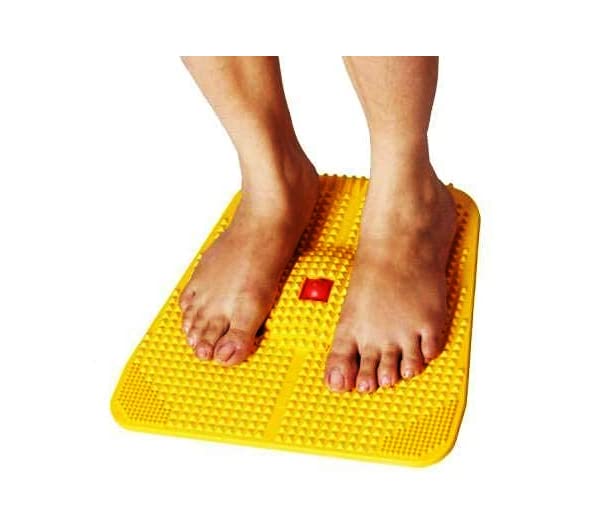 Sportssy foot power mat therapy for stress and pain relief blood circulation health Care Useful Heel Knee Leg Sciatica massager Yellow 3