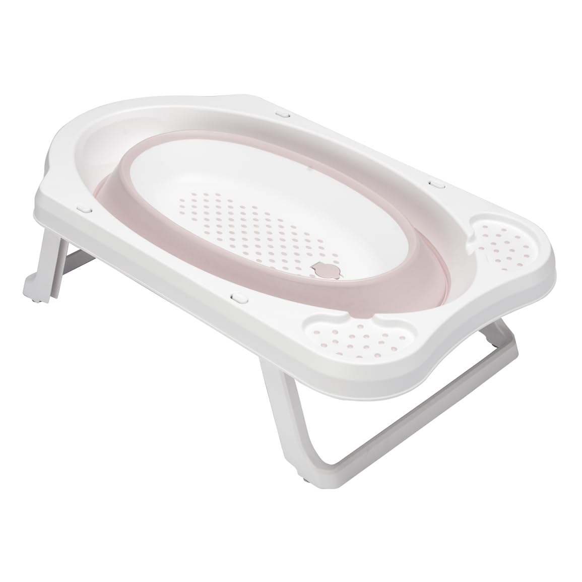keeeper Faltbare Babywanne mit Stöpsel, Ab 0 bis ca. 12 Monate, 33 l, 48 x 82 x 23,5 cm, Maja, Pink (Nordic Pink)