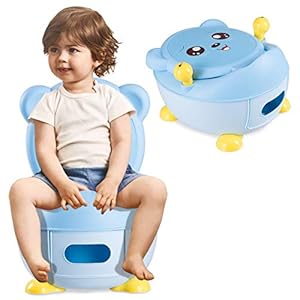 COSTWAY Kinder potjestraining stoel, wc trainer, baby potje, potje stoel met handgrepen voor zindelijkheidstraining voor…
