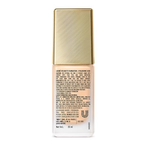 Image of Lakme 9to5 Hya Matte Foundation + Hyaluronic Acid Warm Light - 25ml