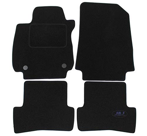 J&J AUTOMOTIVE | Tapis DE Sol Noir Velours Compatible avec Renault Clio IV 2012-2019 4 pcs
