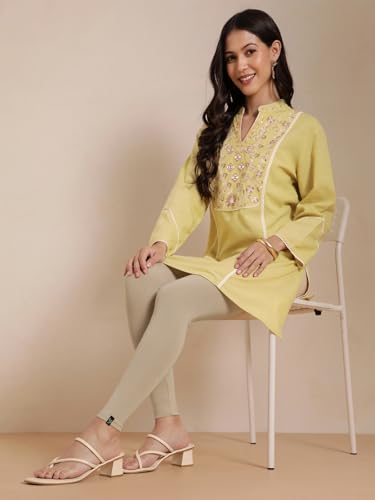 Image of TWIN BIRDS Women Viscose Ankle Leggings | Stretchable Kurti Wear Bottom