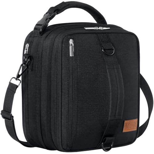 Lifewit Bolsa Termica porta Alimentos Expandible, Nevera Bolsa Comida Trabajo con 2 Bolsas de Hielo, Nevera Portatil Pequeña para Playa, Picnic, Viaje, Negro, 6.5L