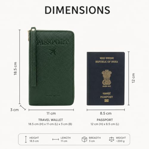 Image of Faux Leather Travel Passport Holder for Unisex | RFID Protection (Green)