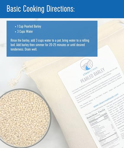 CLEAR CREEK Certified Glyphosate Residue Free Pearl Barley | 4 LBS Drawstring Bag | Non-GMO | Kosher | Vegan | Non-Irradiated - Image 4