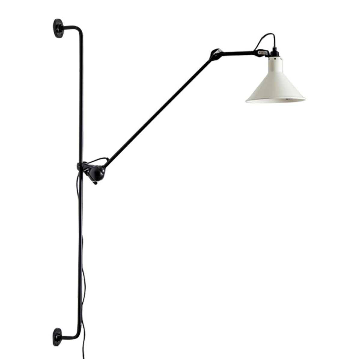 LYMSXAZOU 23" Long Swing Arm Wall Light, 360 Degree Rotatable Plug-in Sconce White Cone Swivel Mounted Lamp for Bedroom Living Room Bedside