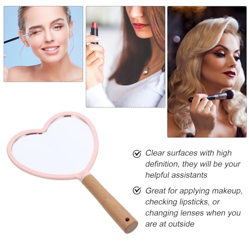 Espejo de Maquillaje Portátil con Mango de Madera Tehaux miniatura 3