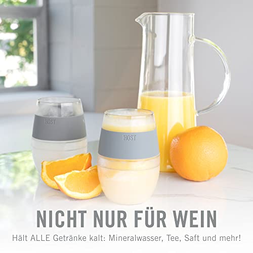 Host Wine Freeze Cup Set Of 2 - Plastic Double Wall Insulated Wine Cooling Freezable Drink Vacuum Cup With Freezing Gel, Wine Glasses For Red And White Wine, 8.5 Oz Marble - Gift Essentials #TOP3