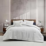 Kenneth Cole - King Comforter Set, Soft & Smooth Textured Bedding w/Matching Pillowcases and Decorative Pillows, 5 Piece Bed Sets (Space Dye Grid Grey)