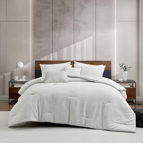 Parure de lit texturée Kenneth Cole en tissu lisse gris de qualité supérieure lit double - 2