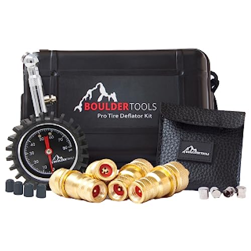 Boulder Tools Tire Deflator - 80 PSI Air Pressure Gauge - Adjustable, Automatic...