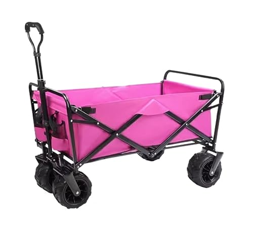 MHYSADGA Festivalwagen Campingwagen Gartenwagen Tragbarer Klappbarer Gartenwagen Wagen Hochleistungswagen Einkaufswagen Für Outdoor Camping Ziehwagen Mit 4 Rädern Strandwagen