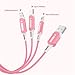 FUBAOBAO USB Charging [15cm] 3 in 1 Nylon Braided USB Charger Cable,Charge Data Cable Silicone Keychain,Pink