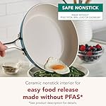 KitchenAid Hard Anodized Ceramic Induction Nonstick Pots and Pans Set with Saucepans, Frying Pans, Stockpot, and Lids, Dishwasher Safe, 9 Piece Cookware Set with Stainless Steel Handles - Agave Blue - Image 4