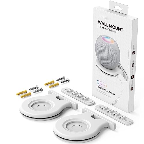 Soporte de pared para Apple Homepod Mini blanco soluciona enredos de cables en estantes