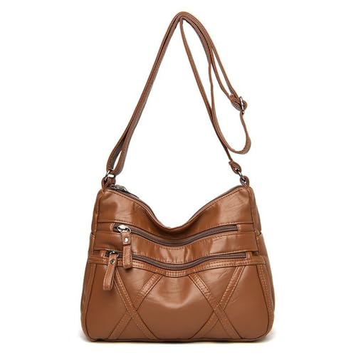 Sac à bandoulière en PU cuir jaune résistant et léger pour le quotidien