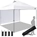 Eurmax 10 x 10 Pop up Canopy Commercial Tent Outdoor Instant Canopies Party Shelter with 4 Zippered Sidewalls and Roller Bag Bonus Canopy Sand Bags(White)