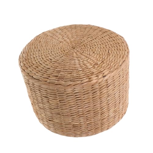 balacoo Small Woven Stool for Boys and Girls Garden Footrest Lightweight Grass Shoe Bench Decorative Stool